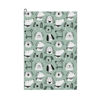 Easygdp Puppy Golf Towel 24x16in for Men and Women with Carabiner Clip for Easy Attachment