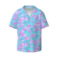 thumbnail image 1 of Easygdp Purple Dragon Scales Men's Casual Short-sleeved Shirt with Pocket and Button Suitable for Beach Vacation Leisure - Small, 1 of 7