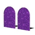 thumbnail image 1 of Easygdp Purple Glitter 2 Pcs Bookend Large Capacity Office Book Ends for Home Office Library School Study Decoration, 1 of 8