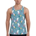 thumbnail image 1 of Easygdp Rabbit And Balloon Men's Tank Top, Sleeveless Muscle T Shirts, Breathable, Quick-Dry, Loose for Gym, Running, Fitness - Medium, 1 of 9