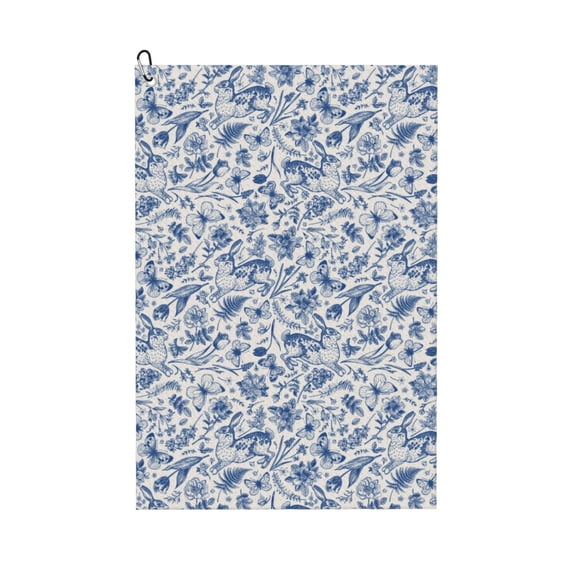 Easygdp Rabbit And Butterfly Golf Towel 24x16in for Men and Women with Carabiner Clip for Easy Attachment