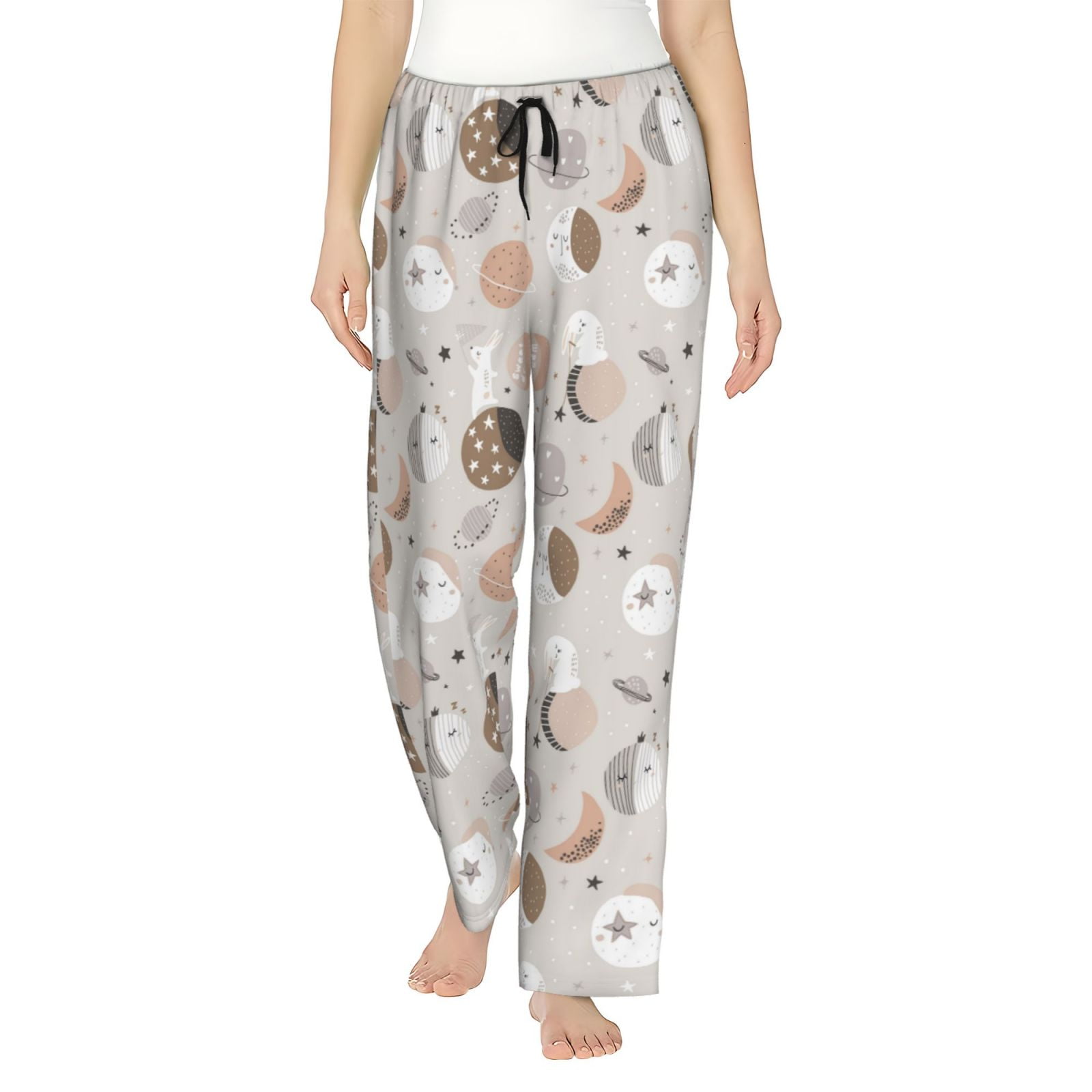 Easygdp Rabbit In Space Women's Drawstring Pajama Pants | Lounge ...