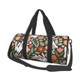 thumbnail image 1 of Easygdp Rabbits on Floral Travel Bag, Camping, Weekend, Carry On Overnight Duffel Bag with Shoulder Strap, 1 of 8