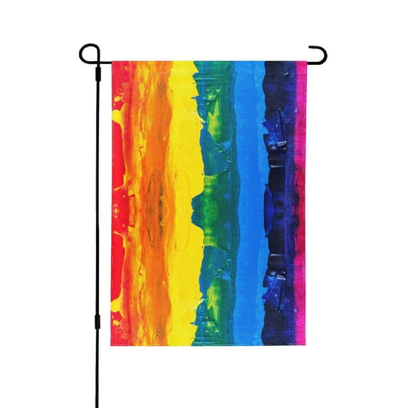 Easygdp Rainbow Colored Garden Flag Yard Flag Welcome Flag, Double-Sided, Weather Resistant for Outdoor Decor - 28"x40"