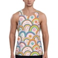 thumbnail image 1 of Easygdp Rainbow Flowers Men's Tank Top, Sleeveless Muscle T Shirts, Breathable, Quick-Dry, Loose for Gym, Running, Fitness - 3X-Large, 1 of 9