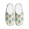 thumbnail image 1 of Easygdp Rainbow Llama Slippers for Women Mens Winter Warm Home Slippers Plush Slip on House Slippers for Indoor Outdoor Shoes-11, 1 of 7
