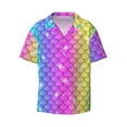 thumbnail image 1 of Easygdp Rainbow Scales2 Men's Casual Short-sleeved Shirt with Pocket and Button Suitable for Beach Vacation Leisure - Small, 1 of 7