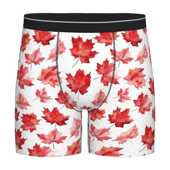 Easygdp Realistic Maple Leaf Men's Boxer Briefs Men’s Underwear Boxer Briefs for Men