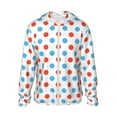 thumbnail image 1 of Easygdp Red Blue Polka Dots Lightweight Long Sleeve Sun Shirt Sports long-Sleeved Sun Protective Clothing, Quick Drying Breathable - Large, 1 of 9