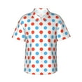 thumbnail image 1 of Easygdp Red Blue Polka Dots Men's Hawaiian Shirts Print Lapel Short Sleeve for Beach, vacation, party, casual occasions - X-Large, 1 of 9