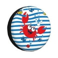 thumbnail image 1 of Easygdp Red Funny Crab On Blue Stripe Wheel Sun Guard, Spare Tire Cover,Universal Trailer Suv Truck Camper Travel,Easy To Install And Remove -14 Inch, 1 of 9