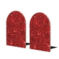 thumbnail image 1 of Easygdp Red Glitter 2 Pcs Bookend Large Capacity Office Book Ends for Home Office Library School Study Decoration, 1 of 8