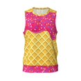 thumbnail image 1 of Easygdp Red Ice Cream Men's Mesh Basketball Jersey Quick Drying Sleeveless Shirts Fitted Muscle Tank Tops Sport Round Neck T-Shirt - Medium, 1 of 9