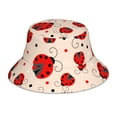 thumbnail image 1 of Easygdp Red Ladybug Double-Sided Reflective Fisherman Hat,Sun Visor,Casual Hat,Fluorescent Hat,Suitable For Outdoor And Night Walking,Unisex, 1 of 9
