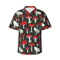 thumbnail image 1 of Easygdp Red Mushrooms Men's Hawaiian Shirts Print Lapel Short Sleeve for Beach, vacation, party, casual occasions - XX-Large, 1 of 9