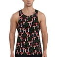 thumbnail image 1 of Easygdp Red Mushrooms Men's Tank Top, Sleeveless Muscle T Shirts, Breathable, Quick-Dry, Loose for Gym, Running, Fitness - 4X-Large, 1 of 9