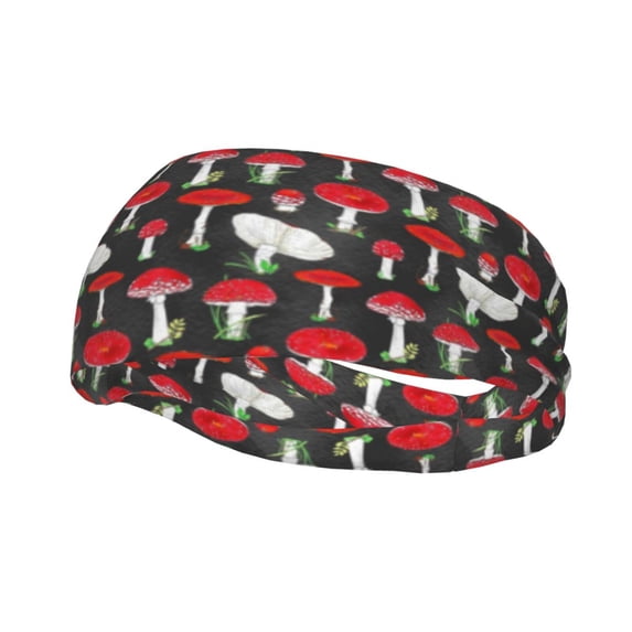 Easygdp Red Mushrooms Sports Headband Non Slip Headband Unisex for Head Circumference 19.6 - 22.4 inch