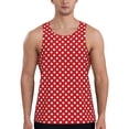 thumbnail image 1 of Easygdp Red Polka Dot Men's Tank Top, Sleeveless Muscle T Shirts, Breathable, Quick-Dry, Loose for Gym, Running, Fitness - XX-Large, 1 of 9