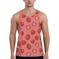 thumbnail image 1 of Easygdp Red Strawberry Men's Tank Top, Sleeveless Muscle T Shirts, Breathable, Quick-Dry, Loose for Gym, Running, Fitness - 4X-Large, 1 of 9