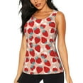 thumbnail image 1 of Easygdp Red Strawberry Women's Workout Tank Top, Running Top, Hiking Shirt, Quick-Dry for Running, Yoga, Hiking - X-Large, 1 of 9
