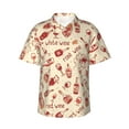 thumbnail image 1 of Easygdp Red Wine Men's Hawaiian Shirts Print Lapel Short Sleeve for Beach, vacation, party, casual occasions - XX-Large, 1 of 9