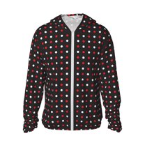 Easygdp Red and white polka dots Lightweight Long Sleeve Sun Shirt Sports long-Sleeved Sun Protective Clothing, Quick Drying Breathable - Small
