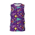 thumbnail image 1 of Easygdp Purple Men's Mesh Basketball Jersey Quick Drying Sleeveless Shirts Fitted Muscle Tank Tops Sport Round Neck T-Shirt - 3X-Large, 1 of 9