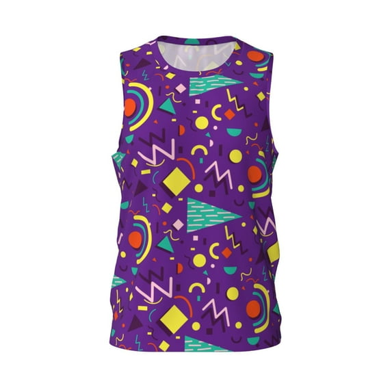 Easygdp Purple Men's Mesh Basketball Jersey Quick Drying Sleeveless Shirts Fitted Muscle Tank Tops Sport Round Neck T-Shirt - 3X-Large