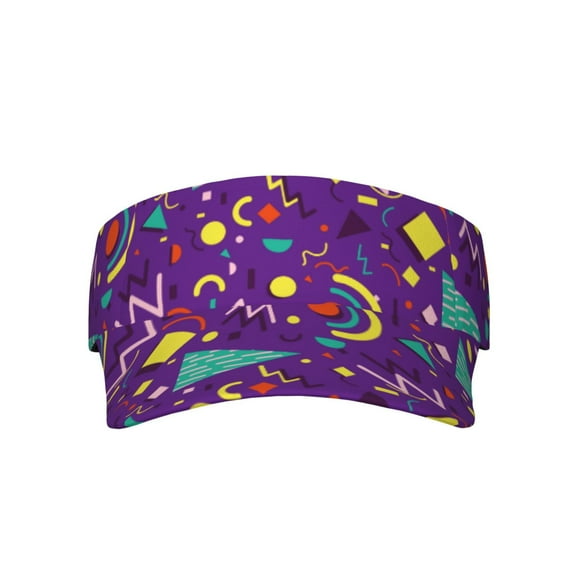 Easygdp Retro 80s Style Stretchy Visor - Unisex Visor Hat for Men and Women, UPF 50 Sun Protection Visor, Ultra-Light