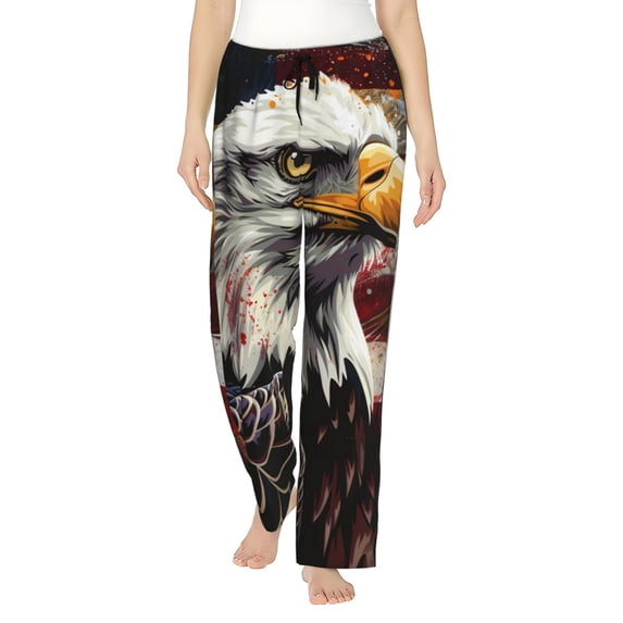 Easygdp Retro American Eagle A Women's Drawstring Pajama Pants | Lounge Joggers Sweatpants | Comfy Sleepwear | Yoga Pants-X-Large