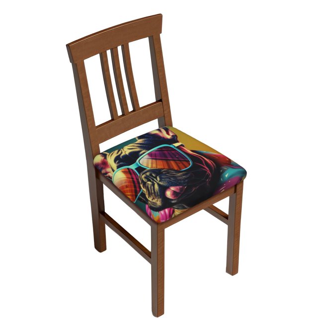 Easygdp Retro Bulldog Sunglasses Square Chair Cushion Cover Stretch