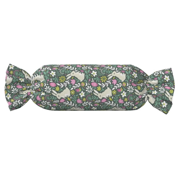 Easygdp Retro Bunny Floral Candy Pillow Cylindrical Pillows Sofa Pillow Neck Hand Support Pillows Lumbar Pillows Including Insert