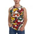 thumbnail image 1 of Easygdp Retro Floral Butterfly Men's Breathable Tank Tops Sleeveless Sporty T Shirts for Basketball, Mountaineering, Bodybuilding -XX-Large, 1 of 8