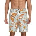 thumbnail image 1 of Easygdp Retro Floral Butterfly Men's Short Pajama Pants, Sleep Shorts, Household Pants, Casual Pants with Pockets - X-Large, 1 of 9