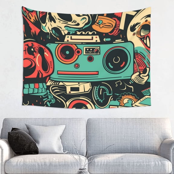 Easygdp Retro Pop Art Collage Tapestrys Boutique Decor Wall Hanging for Living Room Bedroom Office Decor 29x37in