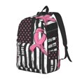 thumbnail image 1 of Easygdp Ribbon Breast Cancer Awareness Durable Canvas Laptop Backpack,Water-Resistant,Adjustable Shoulder Strap,Large Capacity,Lightweight,Fits 15-17in Laptops for School, Work, Travel-Small, 1 of 5