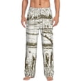 thumbnail image 1 of Easygdp Rice Harvest Men's Pajama Pant, Sleep Elastic Waistband Lounge Pants - Large, 1 of 9