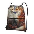 thumbnail image 1 of Easygdp Romantic Flower Fox Couple Drawstring Backpack Gym Bag,Sport Gym Sackpack,Gym Sack with Side Pocket for Men Women, 1 of 6