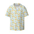 thumbnail image 1 of Easygdp Roosters Men's Casual Short-sleeved Shirt with Pocket and Button Suitable for Beach Vacation Leisure - Large, 1 of 7