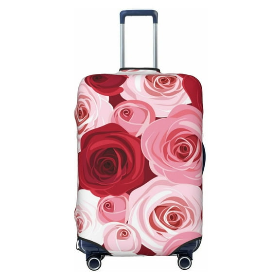 Easygdp Rose Double-Sided Printed Elastic Suitcase Protective Cover,Invisible Zipper, Business Trip Luggage Cases,Washable And Resistant To Falling -Small