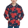 thumbnail image 1 of Easygdp Rose Flower Boys Hoodie Kids Sweatshirt Youth Pullover With Hood-Small, 1 of 6