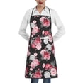 thumbnail image 1 of Easygdp Rose Flowers Apron Waterdrop Resistant with 2 Pockets,Oil Resistant Cooking Kitchen Chef Apron for Women Men, 1 of 7
