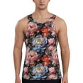 thumbnail image 1 of Easygdp Rose Flowers Men's Tank Top, Sleeveless Muscle T Shirts, Breathable, Quick-Dry, Loose for Gym, Running, Fitness - Medium, 1 of 9