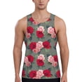 thumbnail image 1 of Easygdp Rose Flowers Men's Tank Top, Sleeveless Muscle T Shirts, Breathable, Quick-Dry, Loose for Gym, Running, Fitness - Small, 1 of 9