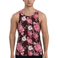 thumbnail image 1 of Easygdp Rose Flowers Men's Tank Top, Sleeveless Muscle T Shirts, Breathable, Quick-Dry, Loose for Gym, Running, Fitness - XX-Large, 1 of 9