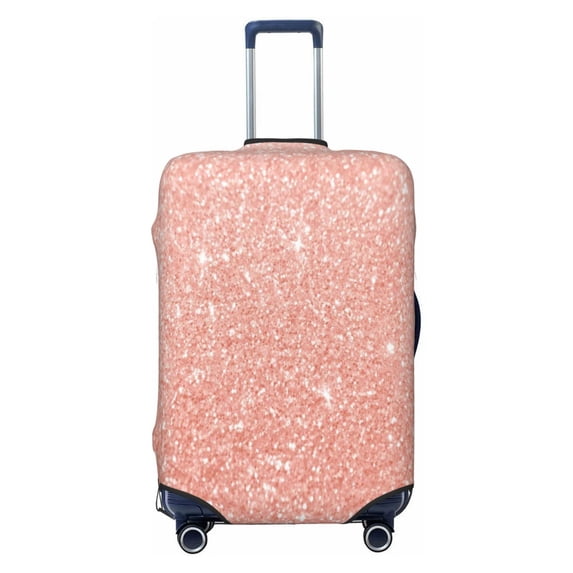 Easygdp Rose Gold Glitter Double-Sided Printed Elastic Suitcase Protective Cover,Invisible Zipper, Business Trip Luggage Cases,Washable And Resistant To Falling -Medium