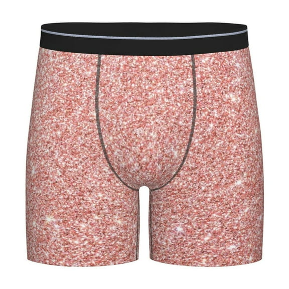 Easygdp Rose Gold Glitter Men's Boxer Briefs Men’s Underwear Boxer Briefs for Men
