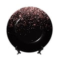 thumbnail image 1 of Easygdp Rose Gold Glitter1 Bone China Decorative Plate Ceramic Dinner Plates Art Crafts with Display Stand-10in, 1 of 6