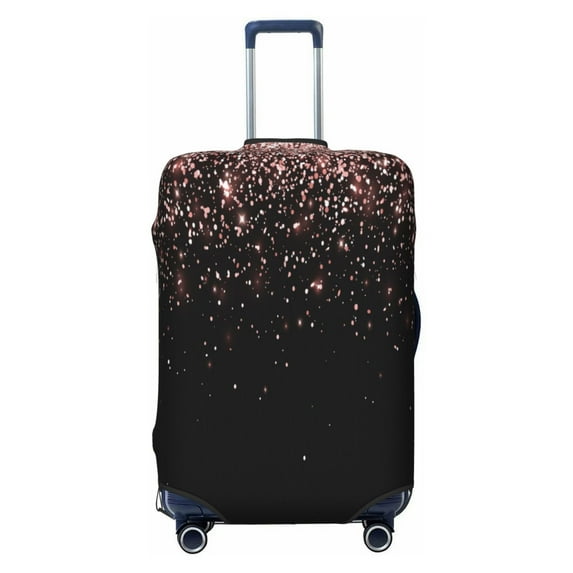 Easygdp Rose Gold Glitter1 Double-Sided Printed Elastic Suitcase Protective Cover,Invisible Zipper, Business Trip Luggage Cases,Washable And Resistant To Falling -X-Large