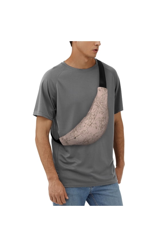 Rose Gold Marble Texture Fanny Pack for Men Women,Fashion Waist Packs,Travel Hiking Chest Bag Daypack